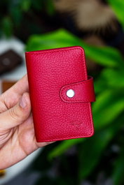 Zoozie Bags Tarjetero Rojo de Piel Auténtica